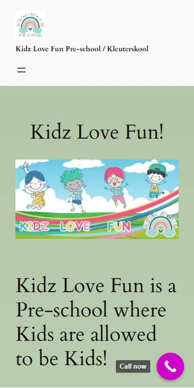 Old Kidz Love Fun website on a phone